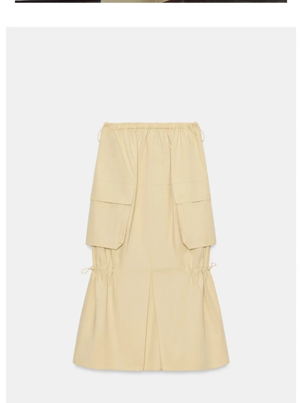 NWT Zara yellow cargo midi skirt